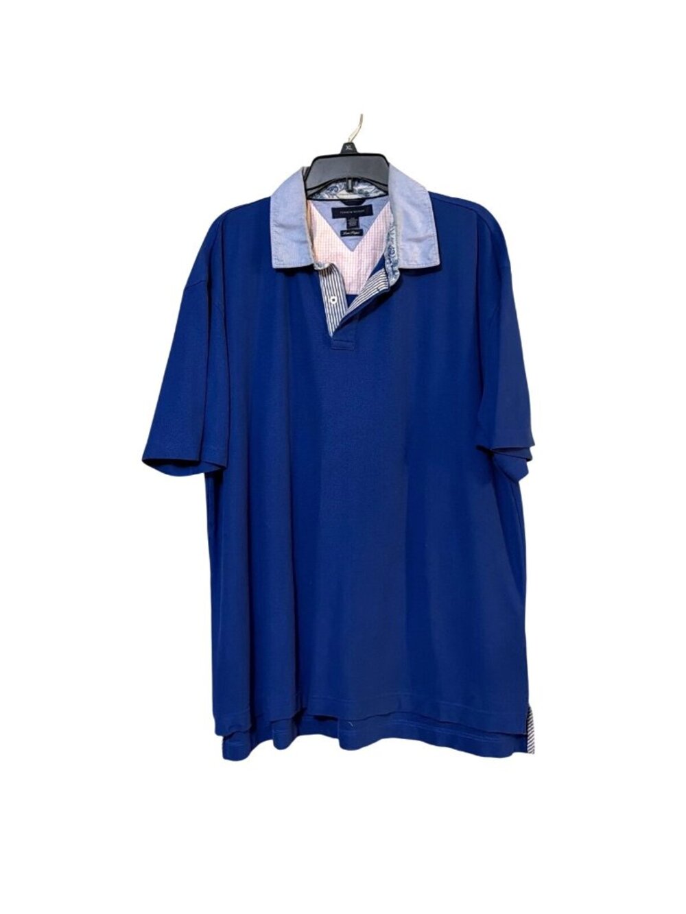 Tommy Hilfiger Lux Piqué XXL Blue Polo Shirt With Contrast Collar & Details
